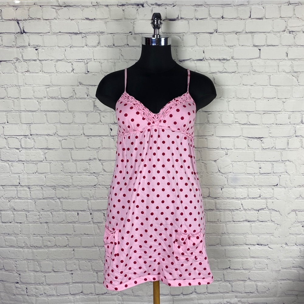 Pink with red polka dots nightgown